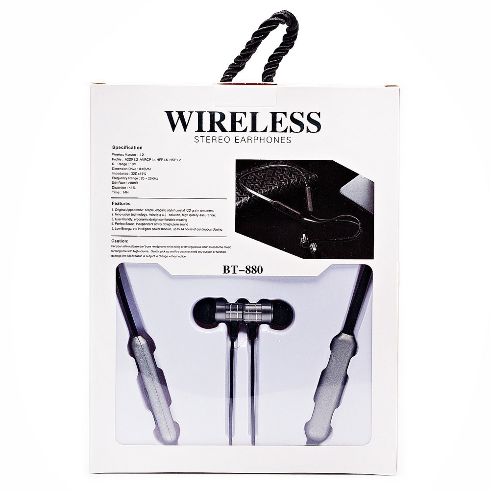 Беспроводные Bluetooth-наушники - BT-880 (silver) купить по цене 950₽,  описание, характеристики в интернет-магазине SNPMarket