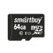 Карта памяти MicroSD 64GB Smart Buy Сlass 10 UHS-I без адаптера#160408