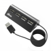 USB HUB RITMIX CR-2400, черный, USB 2.0, 4 порта. Подключение к компьютеру/ноутбуку, питание по USB.#194959