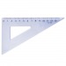 Треугольник пластиковый, угол 30, 13 см, ПИФАГОР, тонированный, прозрачный, голубой, 210617#202601