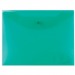 Папка-конверт с кнопкой МАЛОГО ФОРМАТА (240х190 мм), А5, прозрачная, зеленая, 0,18 мм, BRAUBERG, 224025#202582
