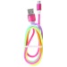 Кабель USB - micro USB Kurato RR-M220, 100 см (rainbow)#211338