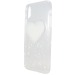 Чехол-накладка Сердце с бисером для Apple iPhone X/XS прозрачный#212196