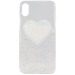 Чехол-накладка Сердце с бисером для Apple iPhone X/XS прозрачный#212195