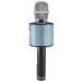 Беспроводной караоке микрофон K319 Micro USB/AUX/TF/LED/REC/FM-радио (серо-голубой)#221304