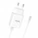 Сетевое зарядное устройство USB Hoco C62A (2A, 2 порта, кабель Type-C) Белый#417232