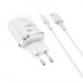 Адаптер Сетевой Borofone BA36A High 1USB/5V/3A QC3.0 + кабель micro USB (white)#1547220