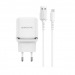 Адаптер Сетевой Borofone BA36A High 1USB/5V/3A QC3.0 + кабель micro USB (white)#1554104