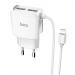 Адаптер Сетевой Hoco C59A Mega Joy 2USB/5V/2.1A + кабель Apple lightning (white)#1730963