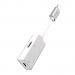 Разветвитель Hoco LS15 Apple, (наушники lightning+зарядка) серебристый#1410169