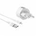 Сетевое зарядное устройство BOROFONE BA23A, 2USB+кабель Apple, 2,4А, цвет белый#1454324