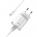 Адаптер сетевой Hoco C37A+кабель Apple Lightning 1USB, цвет белый#1631819