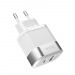 Адаптер сетевой Hoco C58A, быстрая зарядка (QC3.0+PD), USB+Type-C, цвет белый#1547284