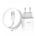 Адаптер сетевой Hoco C72A + кабель Apple Lightning (Белый)#1439491