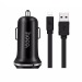 Адаптер Автомобильный Hoco Z1 2USB/5V/2.1A +lightning (black)#419820