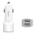 Адаптер Автомобильный Hoco Z23 2USB/5V/2.4A + кабель micro USB (white)#336451