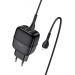Адаптер сетевой Hoco C77A 2USB/2.4A + кабель Apple (черный)#1624511