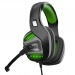 Гарнитура RUSH PUNCH'EM, черн/зелен, игровая, динамики 50мм, поворотный микрофон, LED#345345