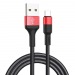 Кабель USB - Type-C Hoco X26 Xpress (100 см) (black/red)#415663