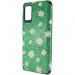 Чехол-накладка с ромашками для Samsung Galaxy A41 зеленая#355143