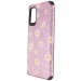 Чехол-накладка с ромашками для Samsung Galaxy A41 розовая#355138