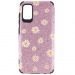 Чехол-накладка с ромашками для Samsung Galaxy A41 розовая#355137