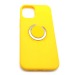 Чехол iPhone 12 Mini (5.4) Силикон Soft Touch Ring держатель Желтый#1647744