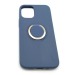 Чехол iPhone 12 Mini (5.4) Силикон Soft Touch Ring держатель Темно-Синий#1647810