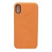 Чехол iPhone X/XS Alcantara Case в упаковке Оранжевый#403649