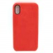 Чехол iPhone X/XS Alcantara Case в упаковке Красный#404105