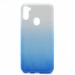 Чехол-накладка Fashion с блестками для Samsung Galaxy A11/M11 серебристо-голубой#397696
