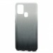 Чехол-накладка Fashion с блестками для Samsung Galaxy A21S серебристо-черный#407194