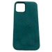 Чехол iPhone 12 Mini (5.4) Alcantara Case (без MagSafe) в упаковке Зеленый#419228