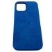 Чехол iPhone 12/12 Pro (6.1) Alcantara Case (без MagSafe) в упаковке Синий#418914