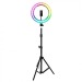 Кольцевая лампа с держателем для телефона (D-26см) RGB 14 цветов света+Штатив-трипод 75-210см#1785613