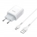 Адаптер Сетевой Hoco C73A Glorious 2USB/5V/2.4A + кабель micro USB (white)#1410355