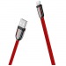 Кабель USB HOCO (U74) для iPhone Lightning 8 pin (1,2м) плоский (красный)#418658