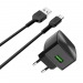                         Сетевое ЗУ USB Hoco C70A Cutting-edge single port QC3.0 + кабель Type-C (черный) #1609838