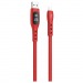 Кабель USB HOCO (S6) Sentinel LCD для iPhone Lightning 8 pin (1,2м) (красный)#422411