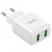 Сетевое зарядное устройство USB Hoco N6 ( 3A, 2 порта, быстрая зарядка QC 3.0) Белый#1554136
