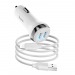 Адаптер автомобильный HOCO Z40 (2-USB/5V/2.4A) + кабель Apple Lightning (белый)#1692024
