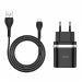 Адаптер Сетевой Hoco C12Q QC3.0 + кабель микро USB чёрный#1561314