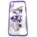 Чехол iPhone XR Силикон Loewe Бабочки стразы Фиолетовый#431116