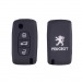Чехол резиновый для смарт-ключа Peugeot 407, 408, 807, Citroen выкидной (3 кнопки)#2082016