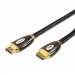 Шнур шт.HDMI - шт.HDMI  1,5м с фильтрами шёлк+золото 24К Luxury "Rexant"#1446710
