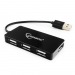 Концентратор USB 2.0 на 4 порта USB UHB-U2P4-03 "Gembird" (чёрный)#1641308