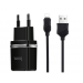 Адаптер Сетевой Hoco C12 2USB/5V/2.4A + кабель Apple lightning (black)#1394880