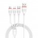 Кабель USB - multi connector BOROFONE BX17 3 в 1 для iPhone/micro/Type C (белый) 1m#1691544