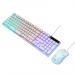 Проводной игровой набор Nakatomi KMG-2305U WHITE Gaming - клавиатура + опт. мышь с RGB подсветкой#1786686