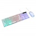 Проводной игровой набор Nakatomi KMG-2305U WHITE Gaming - клавиатура + опт. мышь с RGB подсветкой#1786682